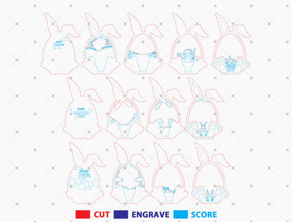 Easter Bunny Egg Multilayer Frame SVG for Glowforge and LightBurn