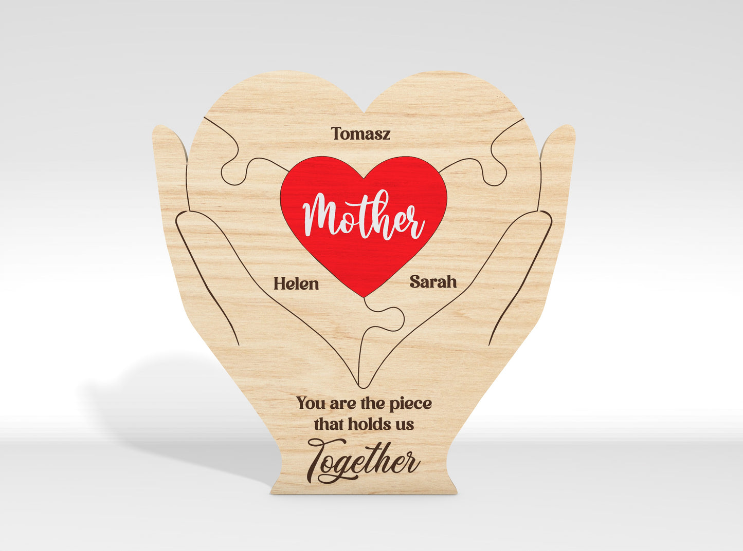 Personalized Mom Puzzle Custom Name Sign SVG for Glowforge and xTool