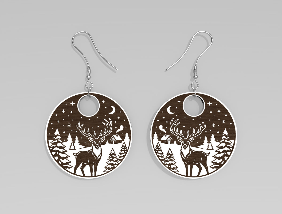 Christmas Winter Scene Wood Earring SVG Bundle 8
