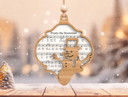 Christmas Sheet Music Ornament Laser Cut File | Vintage Hanging Ornament | Ready to Cut | Glowforge, xTool, LightBurn, etc.