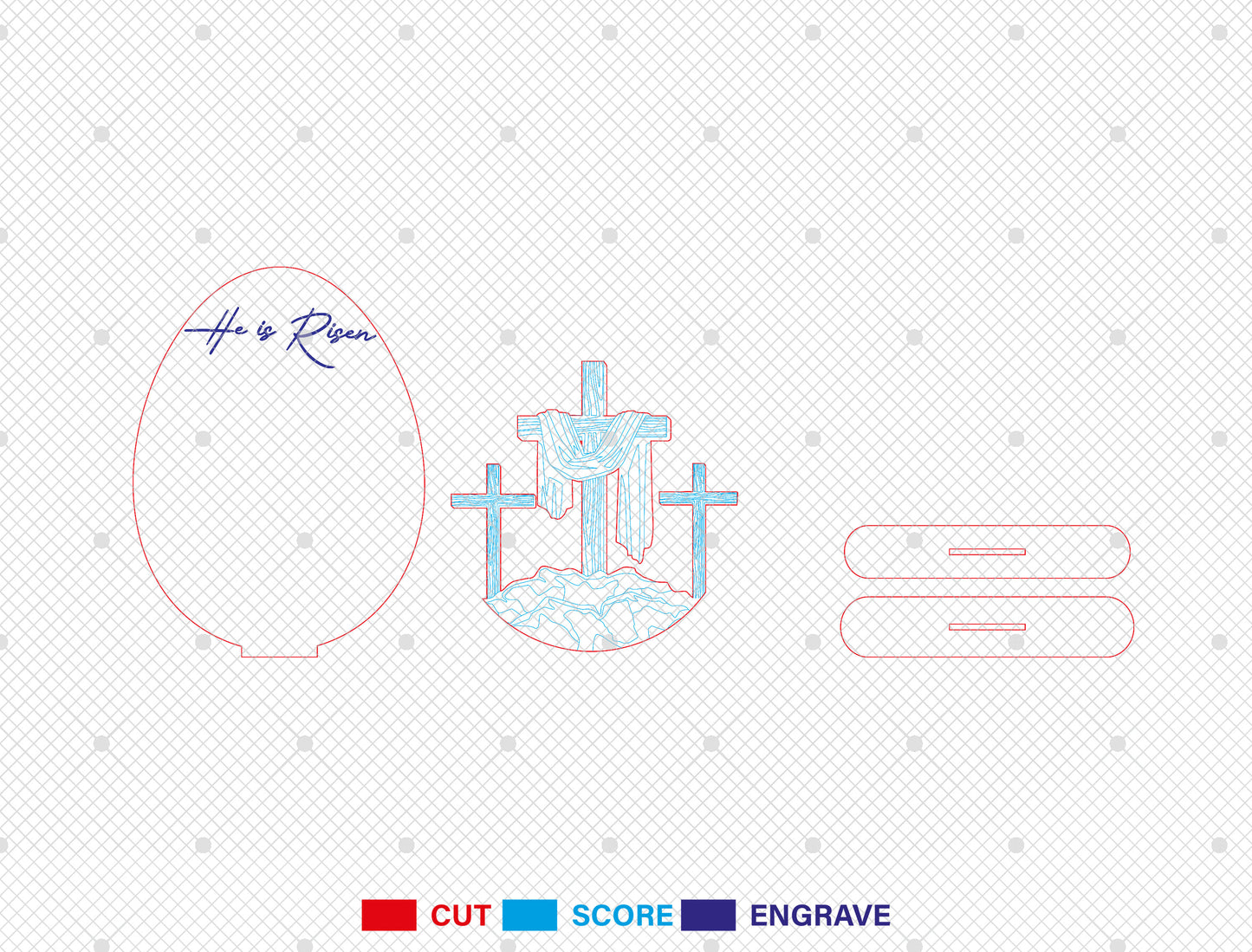 He Is Risen SVG Bundle Christian Cross Matthew Easter for LightBurn and xTool