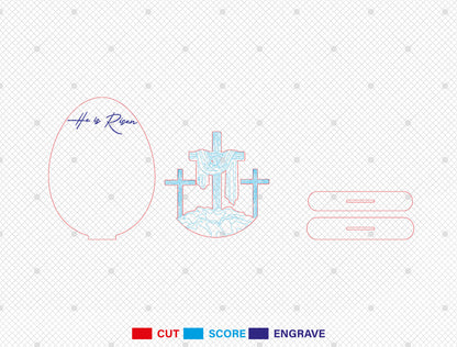 He Is Risen SVG Bundle Christian Cross Matthew Easter for LightBurn and xTool