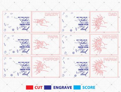 Any Man Can Be a Father Laser Cut File | Papaw Dad Hand Fist Sign | Family Quote Wooden Decor | Glowforge, xTool, LightBurn, etc.