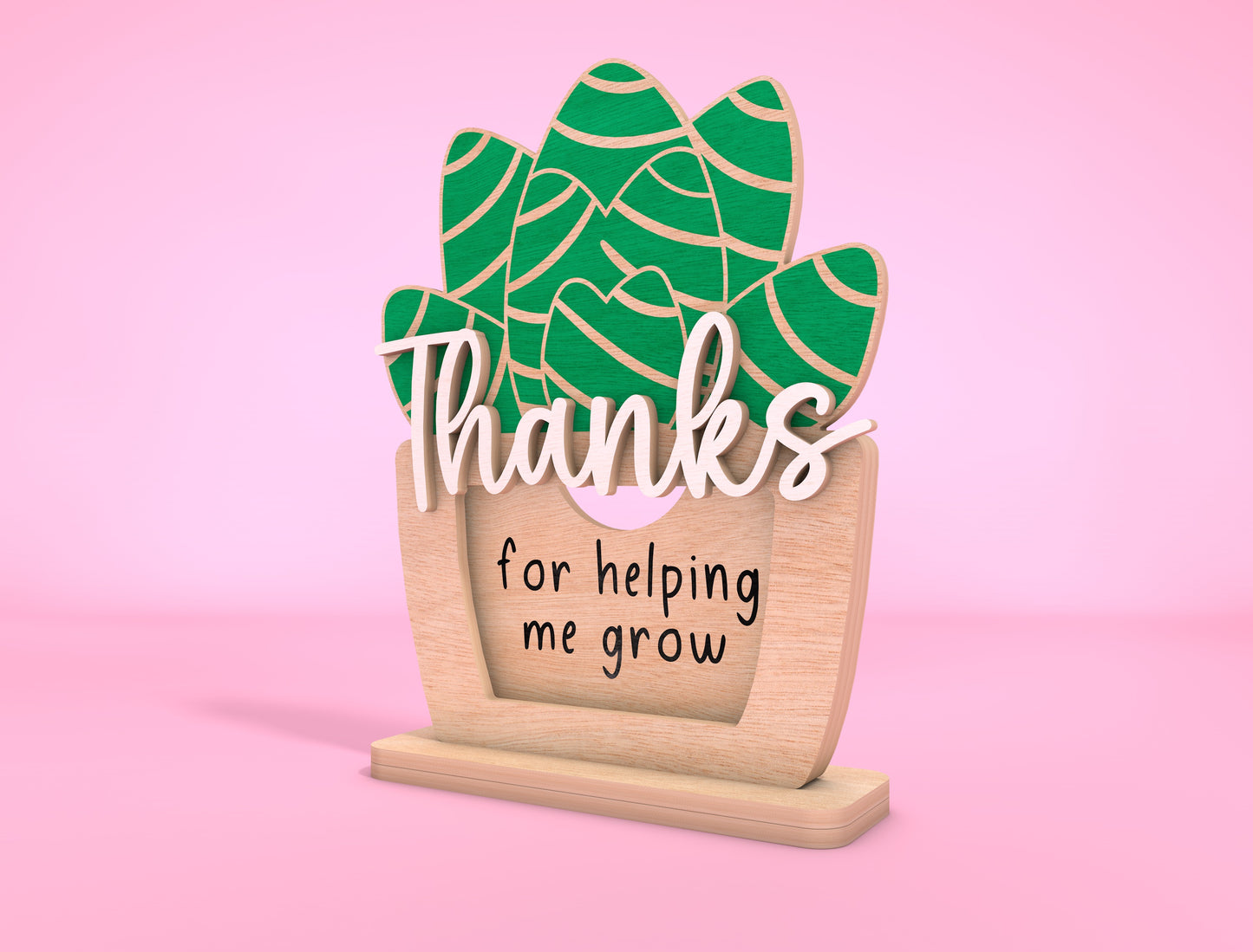 Teacher Plant Card Holder Laser Cut File for xTool Laser Cut