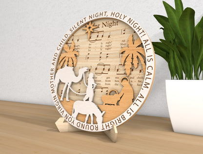 Christmas Nativity Sheet Music SVG Bundle 5 Layered Designs