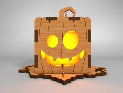Halloween Pumpkin Lantern Box SVG Set for Glowforge xTool LightBurn