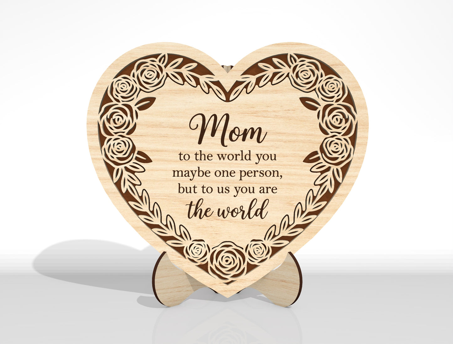 Floral Heart Engraved Sign SVG Bundle Vintage for LightBurn