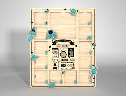 Personalized Baby Milestone Frame SVG for xTool and Glowforge