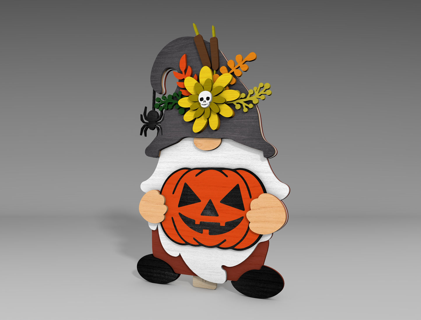 Halloween Gnome Standing Decor SVG Bundle for Glowforge xTool LightBurn
