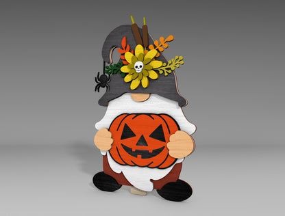 Halloween Gnome Standing Decor SVG Bundle for Glowforge xTool LightBurn