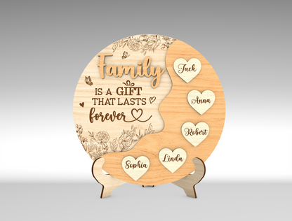 Custom Name Heart Balloon Family Sign SVG for Glowforge and xTool