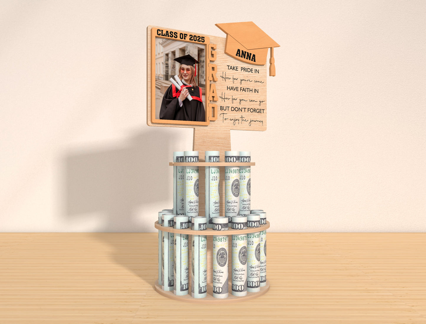 Graduation Money Cake Photo Frame SVG for Glowforge and LightBurn