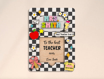 Personalized Teacher Sticky Note Holder SVG Bundle Laser Cut File for Glowforge and LightBurn