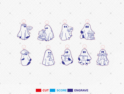 Halloween Ghost Ornament SVG Bundle 9 Designs for Glowforge xTool LightBurn