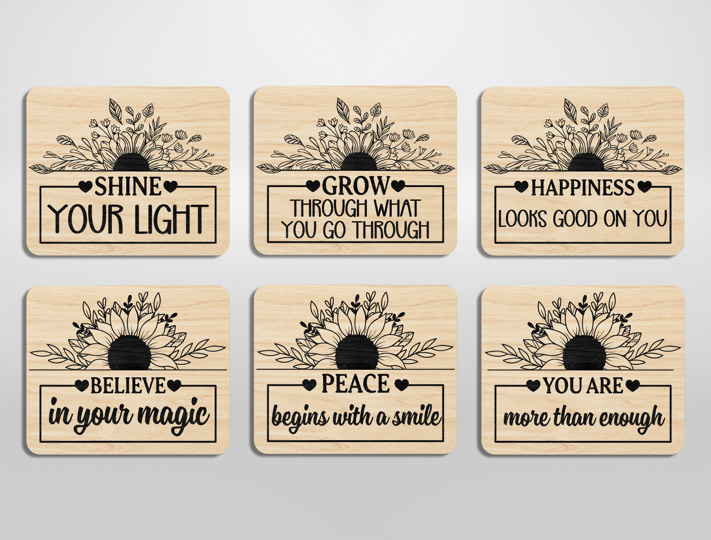 Motivational Fridge Magnet SVG Bundle for xTool and Glowforge