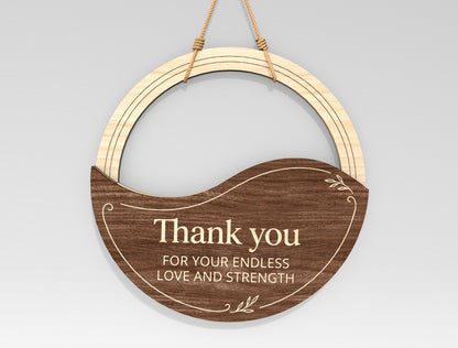 Mom Hanging Flower Holder SVG Engraved Frame Laser Cut File for xTool and LightBurn