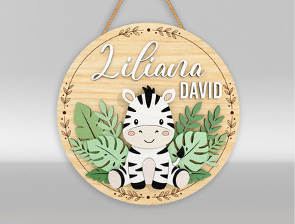Personalized Safari Nursery Sign SVG for xTool and Glowforge