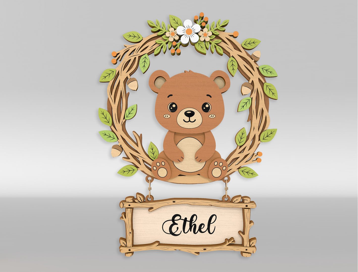 Woodland Animal Door Sign SVG for xTool and LightBurn