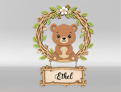 Woodland Animal Door Sign SVG for xTool and LightBurn