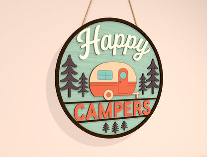 Camping Door Sign Bundle SVG for LightBurn and Glowforge Laser Cut File