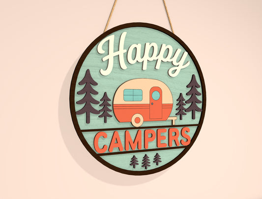 Camping Door Sign Bundle SVG for LightBurn and Glowforge Laser Cut File