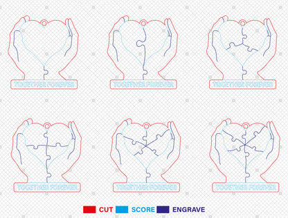 Personalized Couple Keychain SVG Custom Name Heart for xTool
