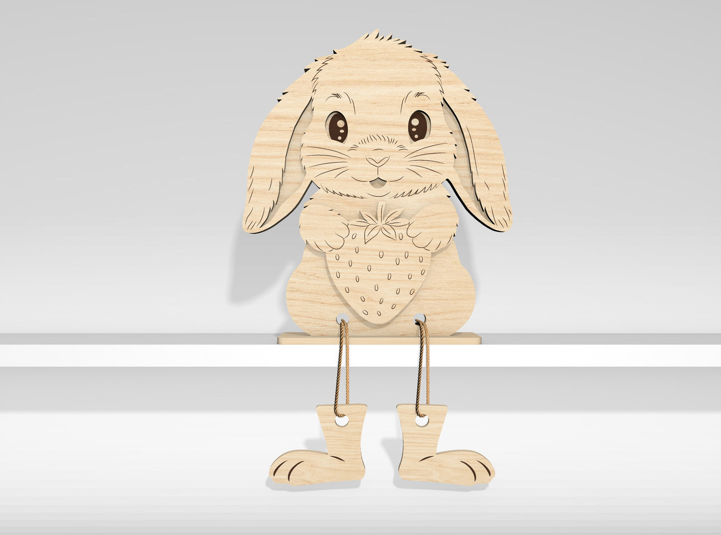 12 Easter Bunny Shelf Sitters SVG Laser Cut File for Glowforge and xTool