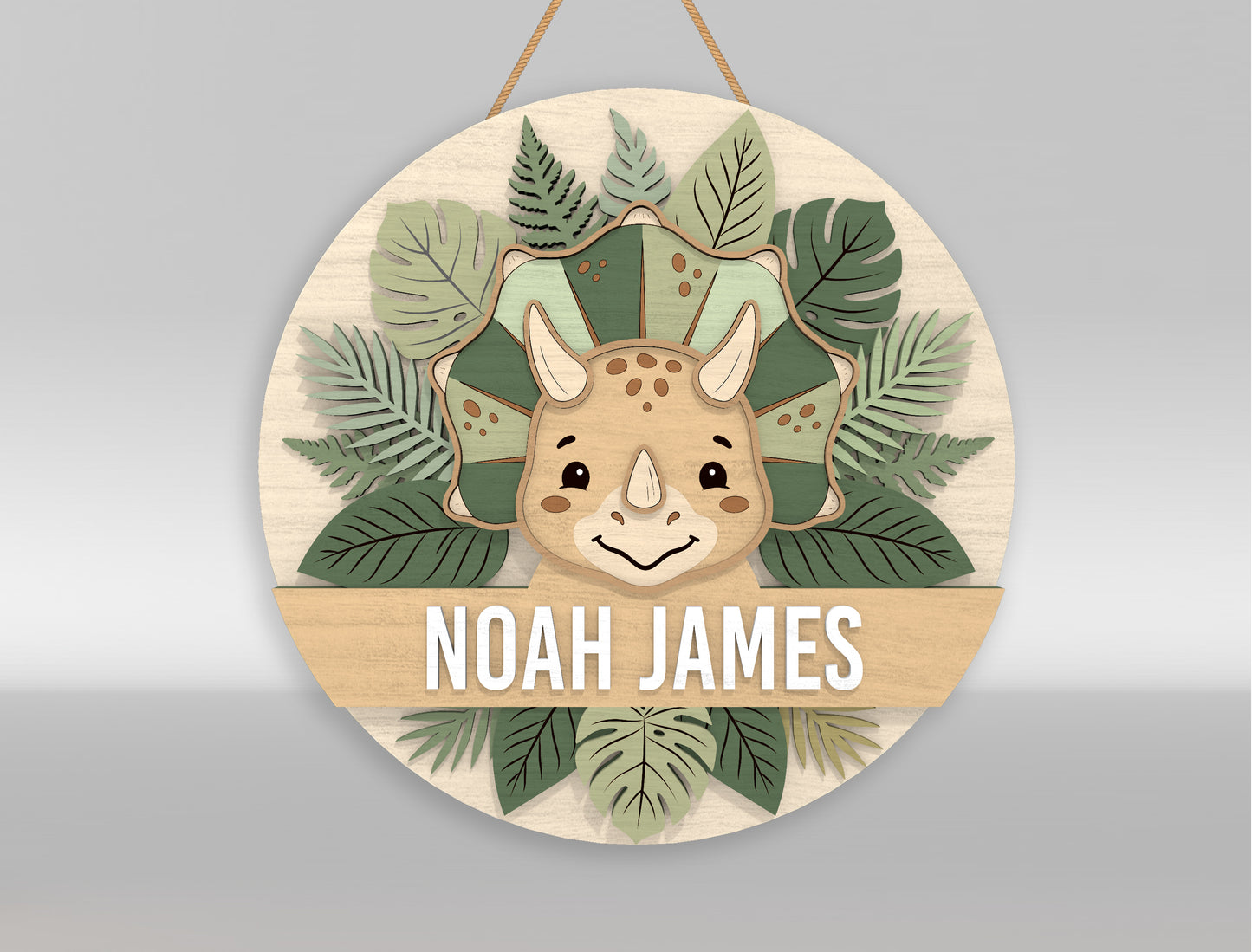 Dinosaur Nursery Door Sign SVG for LightBurn and xTool
