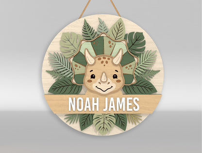 Dinosaur Nursery Door Sign SVG for LightBurn and xTool