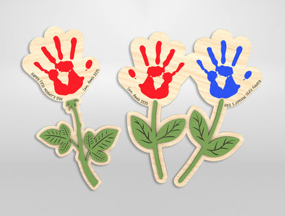 First Mother's Day Handprint Flower SVG Baby for Glowforge and xTool