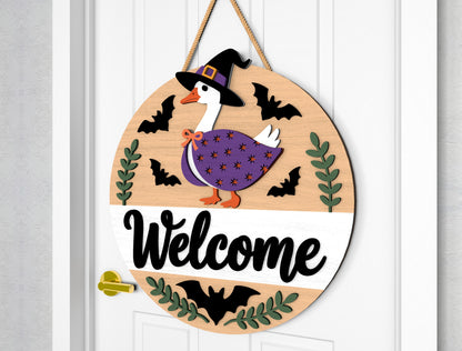 2 Owl Halloween Door Sign SVG Welcome Laser Cut Bundle for LightBurn