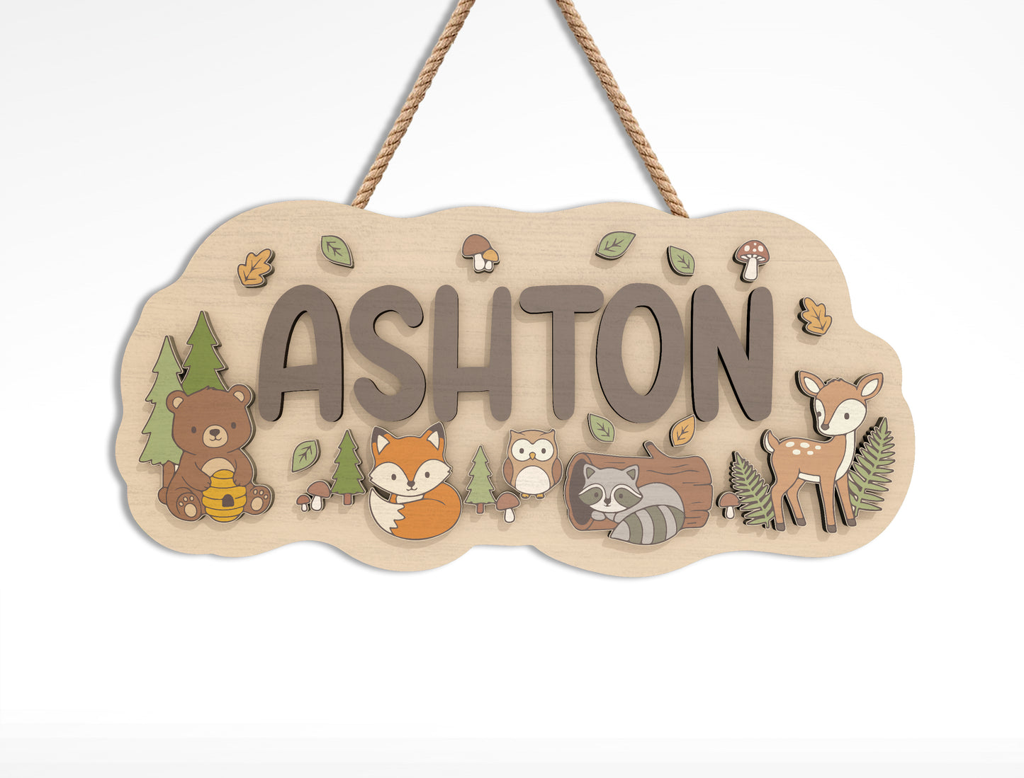 Nursery Name Sign SVG Bundle – Kids Room Decor for Glowforge and xTool