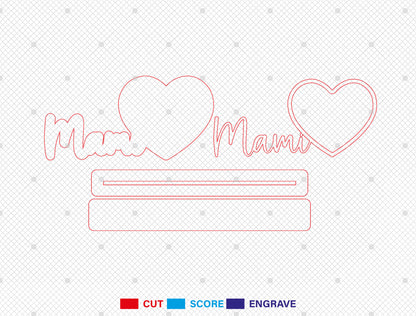 Mom Name Photo Stand SVG Bundle 6 Mom Titles for LightBurn and xTool