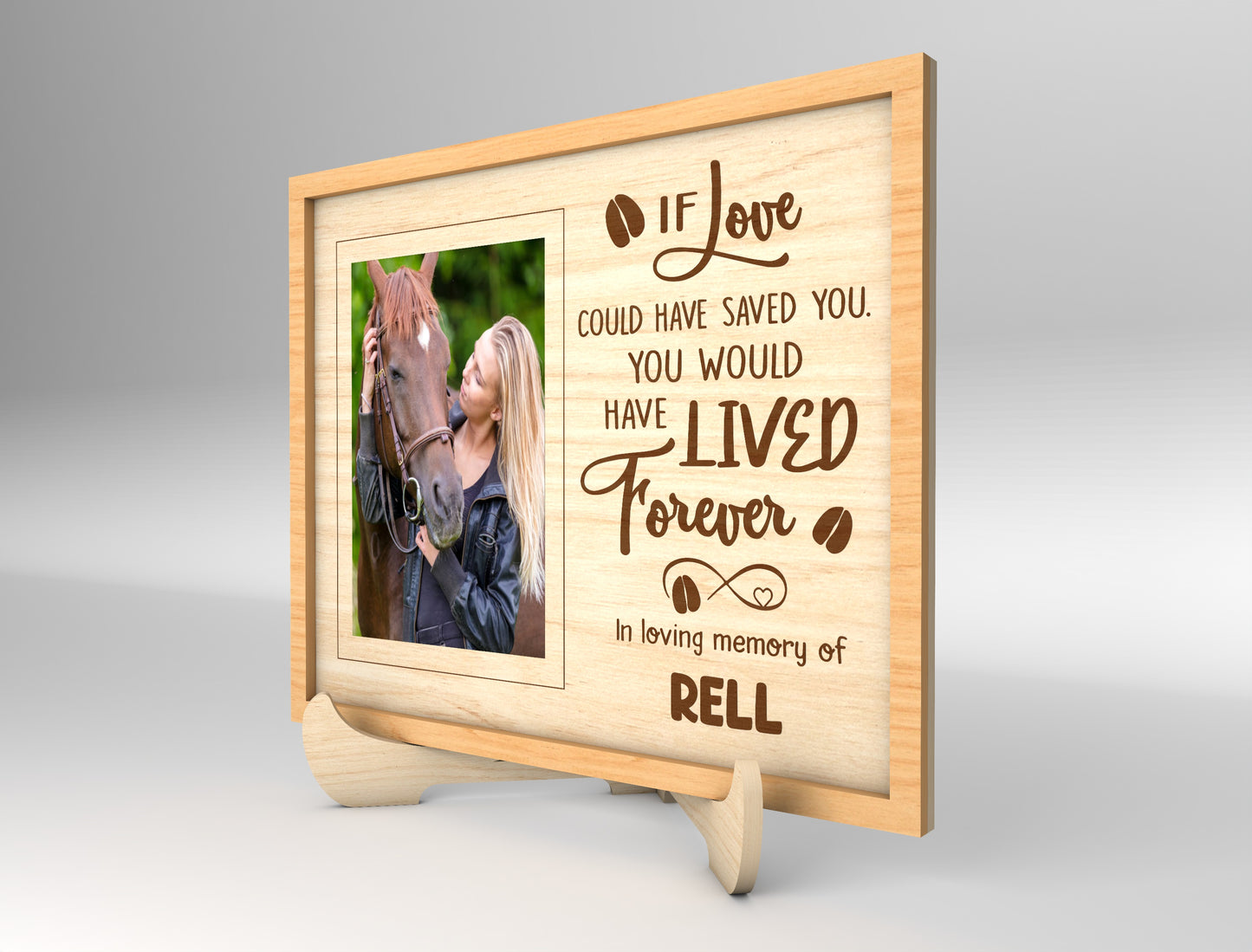 Horse Memorial Tabletop Frame SVG Photo Frame Laser Cut File for LightBurn and xTool