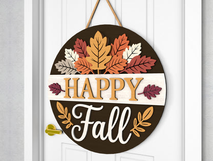 Happy Harvest Tractor and Happy Fall Door Hanger SVG Set for Glowforge xTool LightBurn 2 Designs