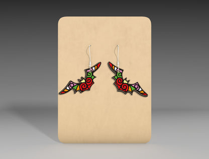 Halloween Bat Earrings SVG Bundle 8 Designs for LightBurn Glowforge xTool