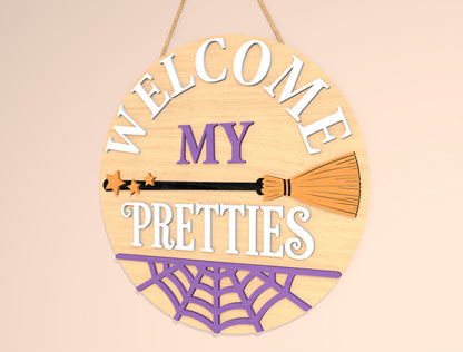 It's Frickin Bats In Here and Welcome My Pretties Door Hanger SVG Set for Glowforge xTool