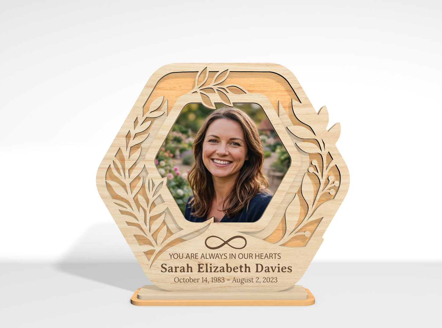 Memorial Photo Frame Tabletop Sign SVG Bundle Laser Cut File for Glowforge, xTool
