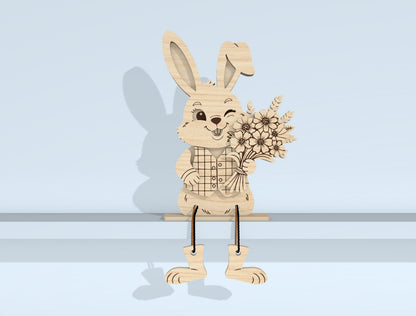Easter Bunny Shelf Sitters SVG Bundle for LightBurn and Glowforge