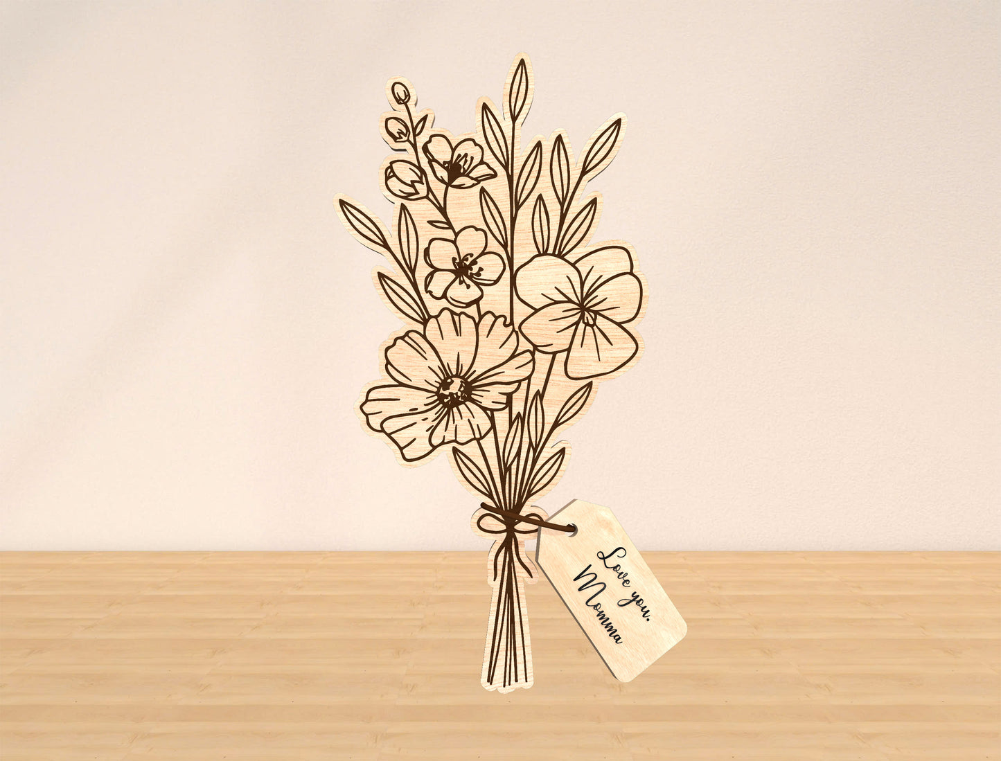 Flower Bouquet Sign SVG Bundle 10 Flowers 21 Tags for Glowforge and xTool