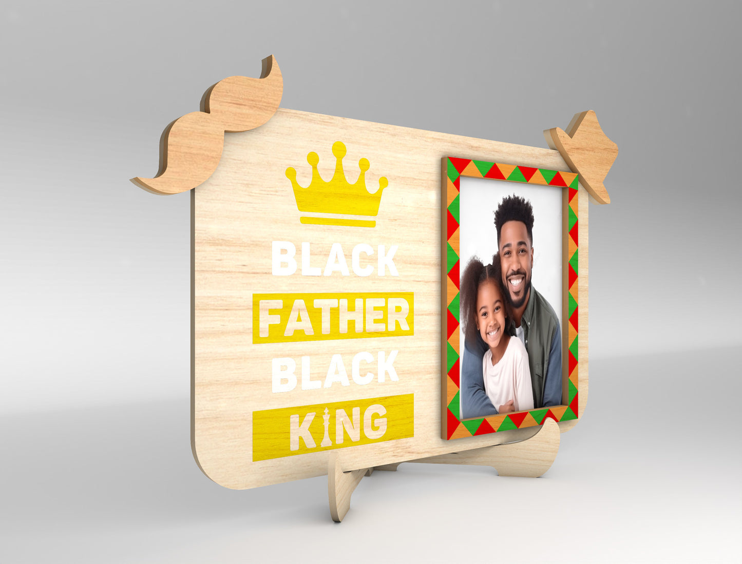 Juneteenth Dad Photo Frame Sign SVG Laser Cut File for LightBurn and xTool