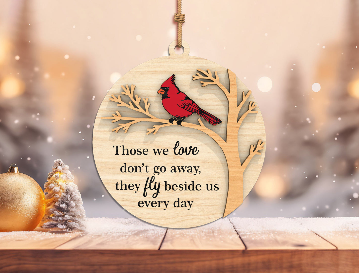 Red Cardinal Memorial Ornament SVG Bundle for Glowforge Users