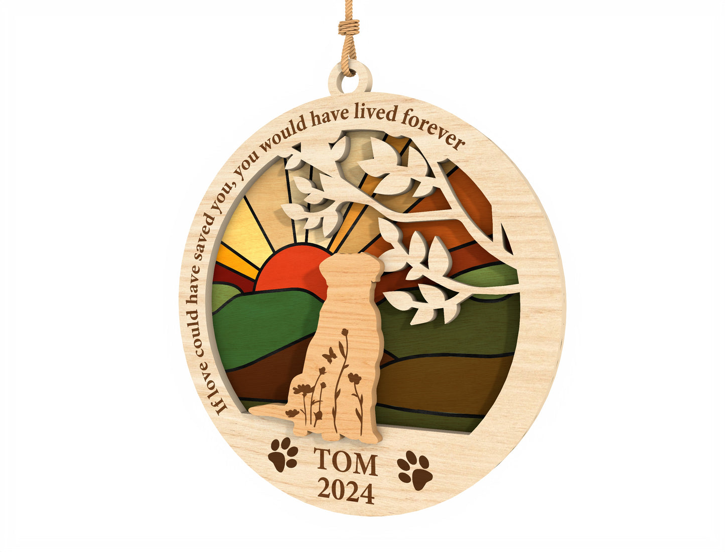Dog Memorial Moon Ornament SVG Bundle Laser Cut File for Glowforge and LightBurn