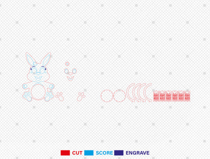 Bunny Lantern SVG Bundle Cute Rabbit Hanging Easter for Glowforge and xTool