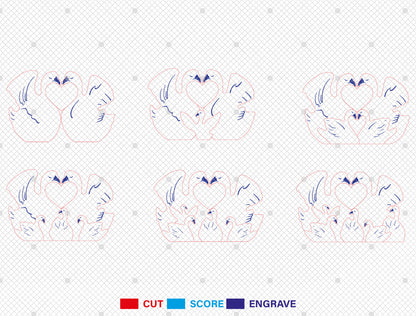 Personalized Family Swan Puzzle SVG for Glowforge and LightBurn