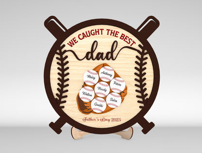 Personalized Baseball Dad Sign SVG Laser Cut File for Glowforge and xTool