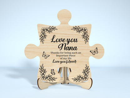 Mom Puzzle Piece Sign SVG Bundle 8 Designs for Glowforge and xTool