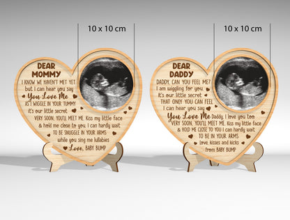 Ultrasound Mom and Dad Heart Sign SVG Bundle for Glowforge