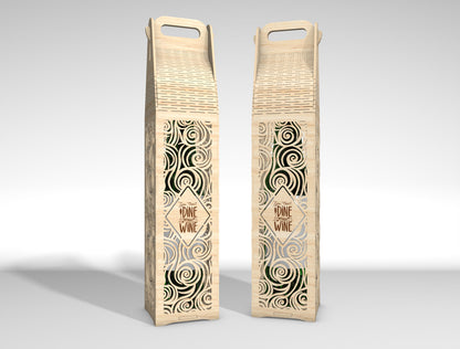 Wine Bottle Gift Box SVG Laser Cut File for Glowforge and LightBurn