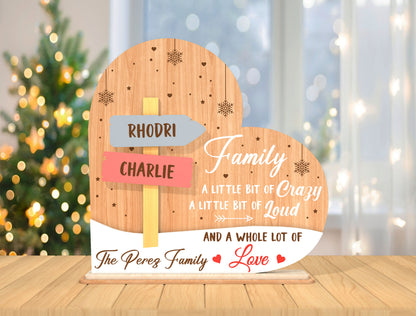 Personalized Family Name Sign SVG Laser Cut Tabletop Decor